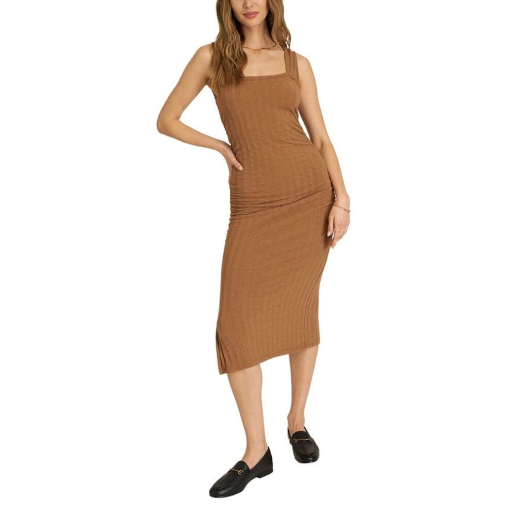 Project Social T Womens  Montara Square Neck Rib Midi Dress